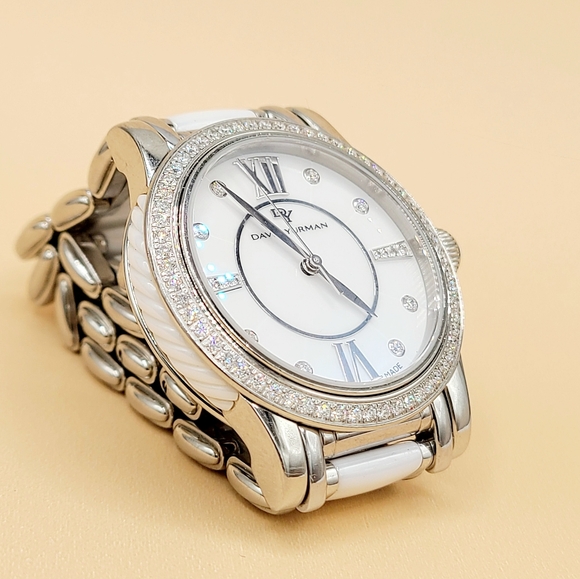 David Yurman Classic Quartz Watch With Diamond Bezel and White Ceramic - Picture 9 of 15
